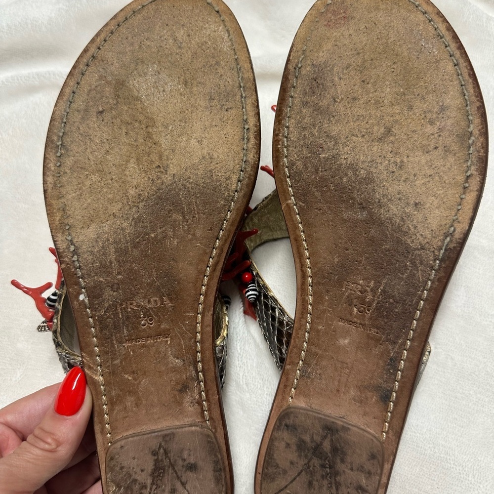 Prada Python coral sandals - Picture 3 of 4